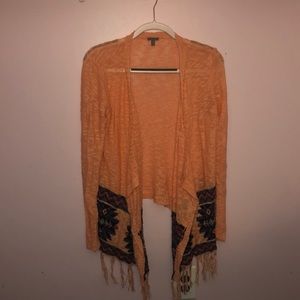 Peach/coral colored long sleeve cardigan size M